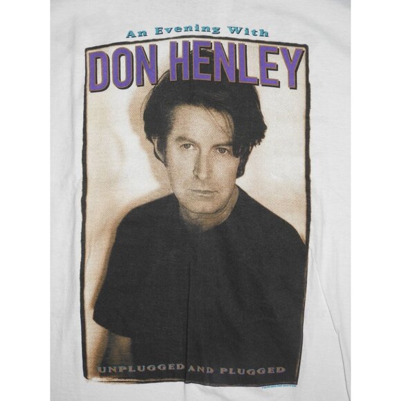 Vintage 1993 Don Henley "Unplugged & Plugged" Tour Tee T-Shirt Large Made in USA - Picture 2 of 10
